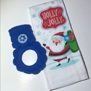 Christmas kitchen towel and oven towel hanger